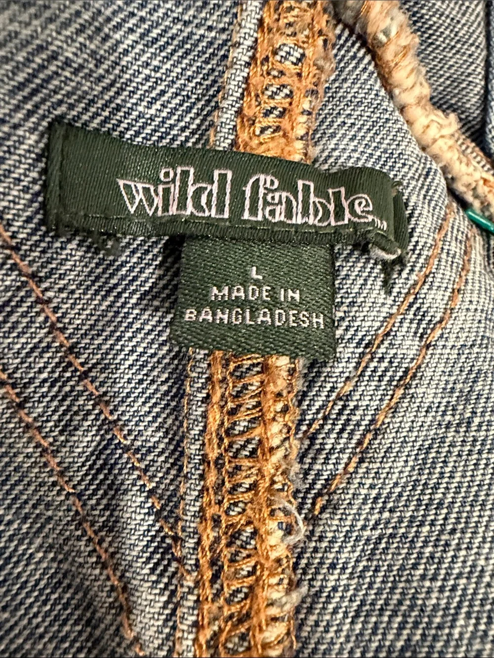 Wild Fable Denim Shortalls Overalls Romper Distressed Light Wash Size Large
